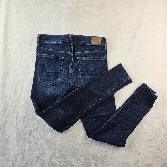 American Eagle Hi Rise Jegging Women’s 6 Regular Dark Wash Stretch Denim Jeans - Picture 9 of 11